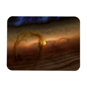 Schijven van planeetvormend materiaal met cirkelen magneet