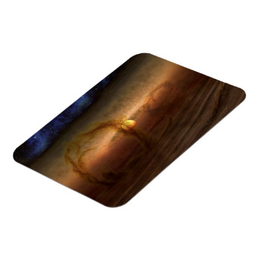 Schijven van planeetvormend materiaal met cirkelen magneet (Linkerzijde)