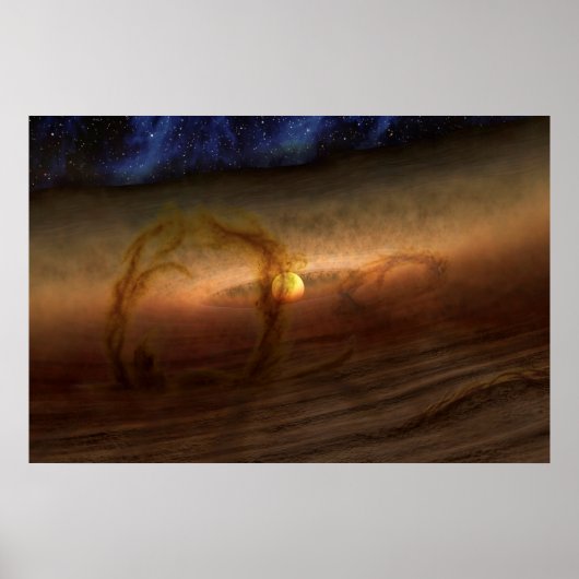 Schijven van planeetvormend materiaal met cirkelen poster (Voorkant)