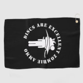 Schijven zijn uitstekende Zombie Ammo Disk Golf To Golfhanddoek (Horizontaal)