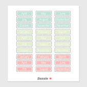 Schikker voor weekblad Maand deeg Regenboogbeugel Sticker (Vel)