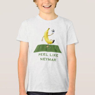 Schil als een Kampioen Funny Banana Voetbal Custom Tri-Blend Shirt