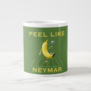 Schil als een Kampioen Grappige Banaan Voetbal Maa Grote Koffiekop