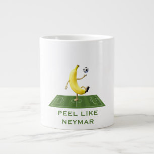Schil als een Kampioen Grappige Banaan Voetbal Maa Grote Koffiekop