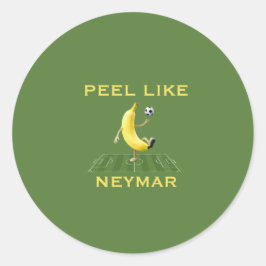 Schil als een Kampioen Grappige Banaan Voetbal Maa Ronde Sticker