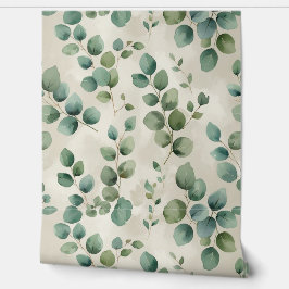 Schil en plak eucalyptusbladeren botanisch behang