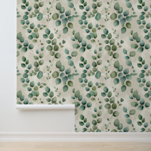 Schil en plak eucalyptusbladeren botanisch behang
