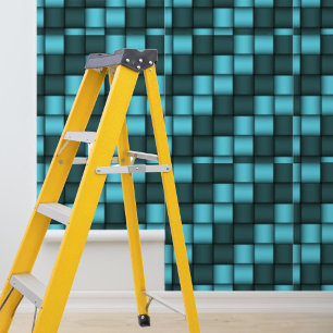 Schil en stick behang Blauw controleert patroon