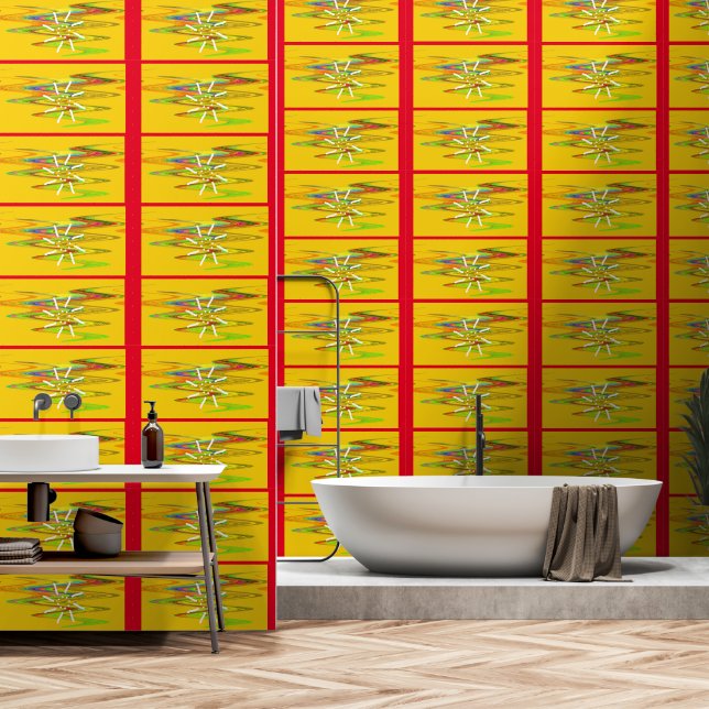 Schil en Stick Wallpaper 41 - Zonsondergang Behang (Badkamer)