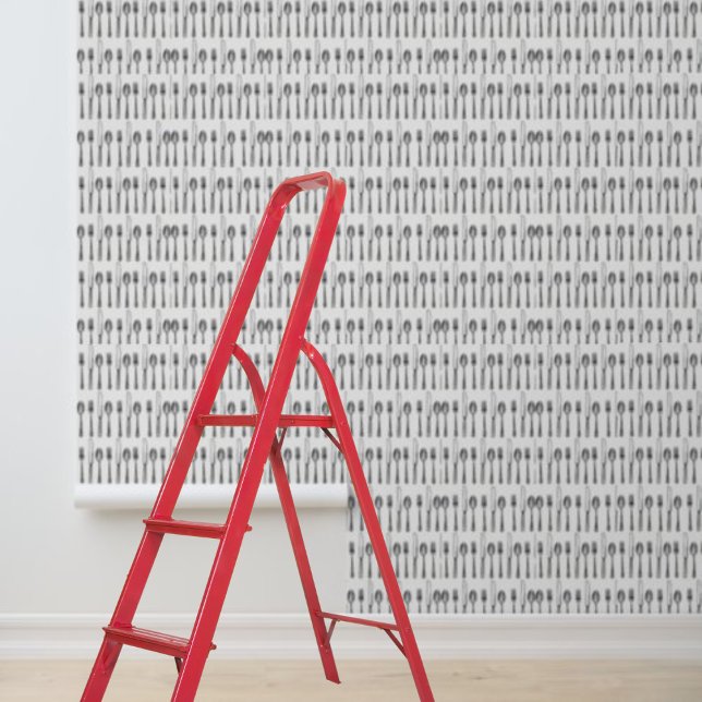 Schil en Stick Wallpaper Mes Vork Lepel Behang (Peel and Stick Wallpaper Knife Fork Spoon Wallpaper)
