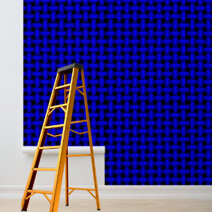 Schil en Stick Wallpaper Royal Blue Weave ontwerp Behang