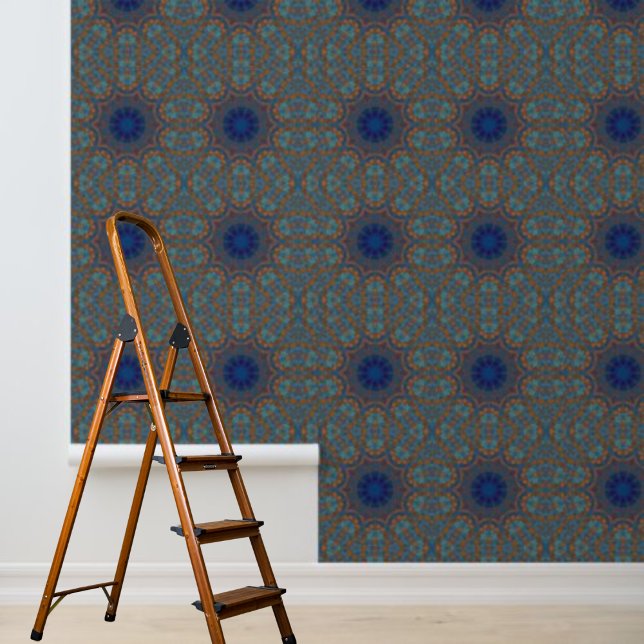 Schil en stok Wallpaper Blue Copper Graphic Behang (Creator heeft geüpload)