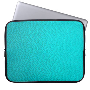 Schil met turkooisleder laptop sleeve