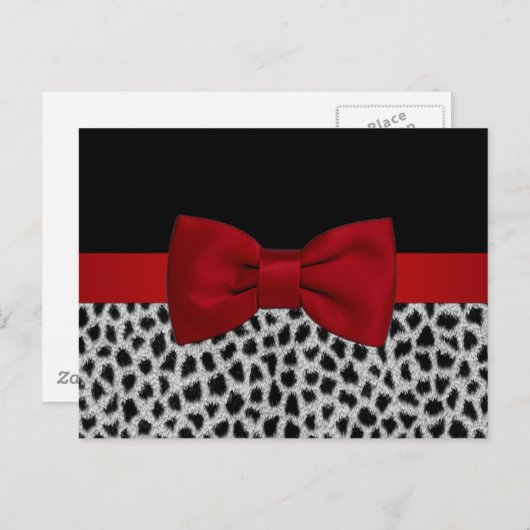 Schil met witte luipaard en rode luipaard briefkaart (Voorkant / Achterkant)