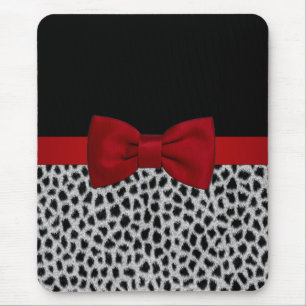 Schil met witte luipaard en rode luipaard muismat