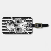 Schil met witte streep en zwarte romp bagagelabel (Voorkant horizontaal)