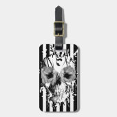 Schil met witte streep en zwarte romp bagagelabel (Voorkant verticaal)