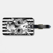 Schil met witte streep en zwarte romp bagagelabel (Achterkant horizontaal)