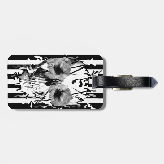 Schil met witte streep en zwarte romp bagagelabel (Achterkant horizontaal)