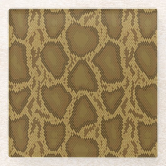 Schil, reptielpatroon glazen onderzetter (Voorkant)