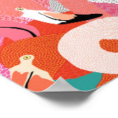Schil uw binnenste Poster van Flamingo - Oranje (Hoek)