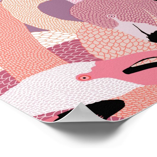 Schil uw binnenste Poster van Flamingo - Roze (Hoek)