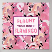 Schil uw binnenste Poster van Flamingo - Roze (Voorkant)