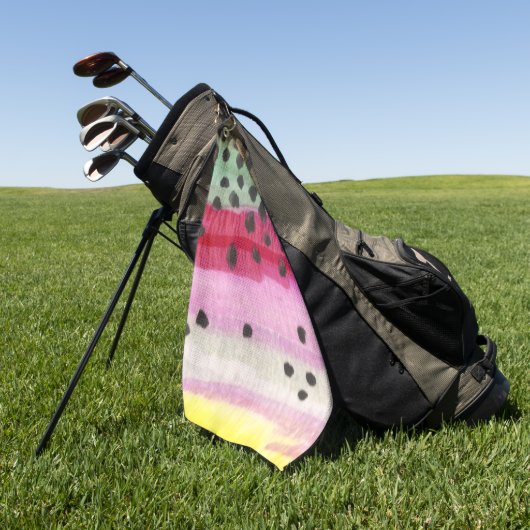 Schil van de regenboogforel golfhanddoek (Groen)