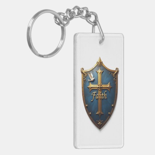 Schild der gelovigen sleutelhanger (Voorkant Links)