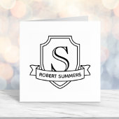 Schild en lint Monogram Initiaal Zelfinktende Stempel