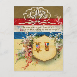Schild Medaille Grand Army Of The Republic Bloemen Briefkaart