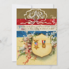 Schild Medaille Grand Army Of The Republic Bloemen Kaart