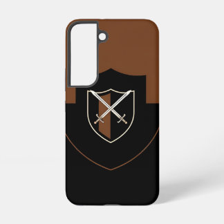 Schild met gekruiste zwaarden op bruin samsung galaxy hoesje
