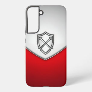 Schild met gekruiste zwaarden zilver en rood samsung galaxy hoesje