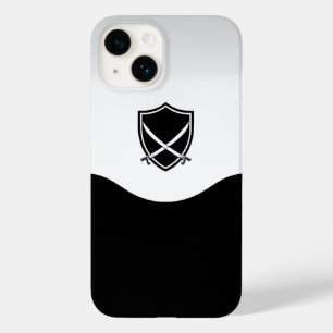 Schild met gekruiste zwaarden zilver en zwart Case-Mate iPhone 14 hoesje
