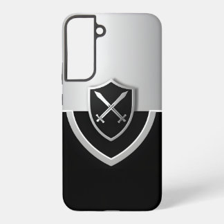 Schild met gekruiste zwaarden zilver en zwart samsung galaxy hoesje