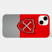 Schild met op Crimson en Silver Grey achtergrond Case-Mate iPhone Case (Achterkant (horizontaal))