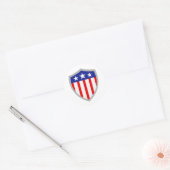 Schild van Amerikaanse vlag Ronde Sticker (Envelop)