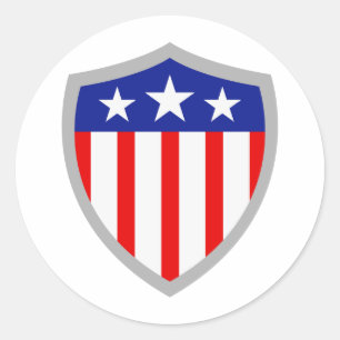 Schild van Amerikaanse vlag Ronde Sticker
