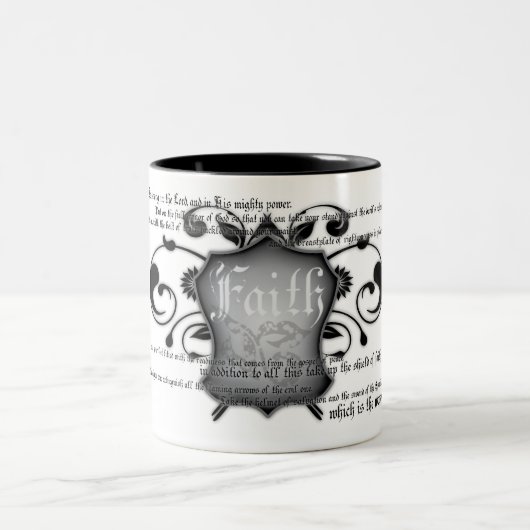 Schild van de Christelijke mok van het geloof (pan (Center)