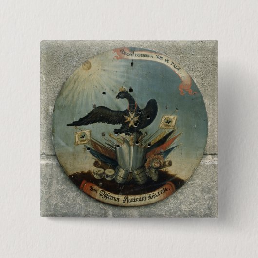 Schild van een Pruisisch officier, 1764 Vierkante Button 5,1 Cm (Voorkant)