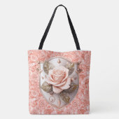 Schild van geloof op roze rozen grote tote bag (Achterkant)