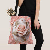 Schild van geloof op roze rozen grote tote bag (Dichtbij)
