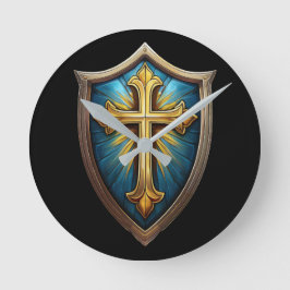 Schild van het Christelijk Geloof Gelovige Ronde Klok