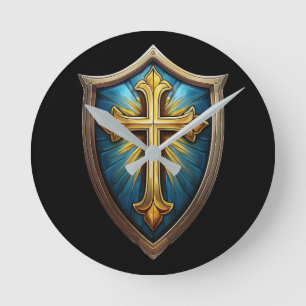 Schild van het Christelijk Geloof Gelovige Ronde Klok