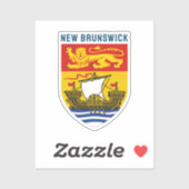 Schild van New Brunswick, Canada Sticker (Vel)