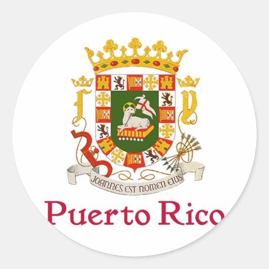 Schild van Puerto Rico Ronde Sticker (Voorkant)