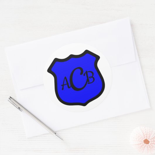Schild van St. Michael met monogram Ronde Sticker (Envelop)