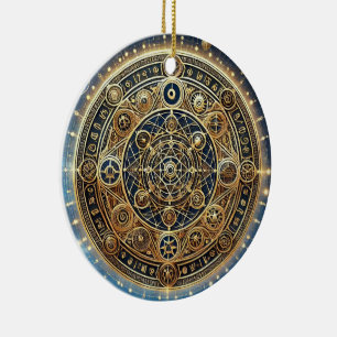 Schild van Warding Protection Sigil door ej goud Keramisch Ornament