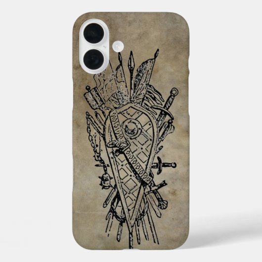 Schild van zwaarden Faux-leder Case-Mate iPhone Case (Achterkant)